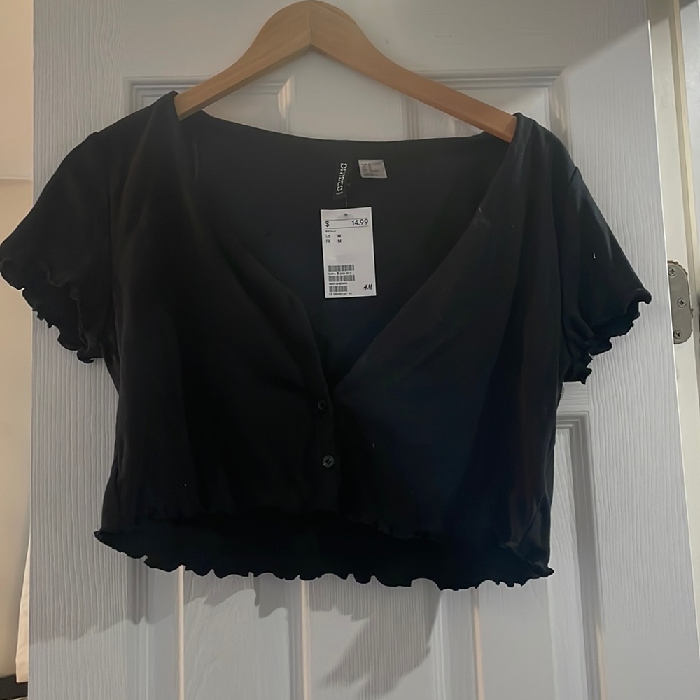 Button up crop tops